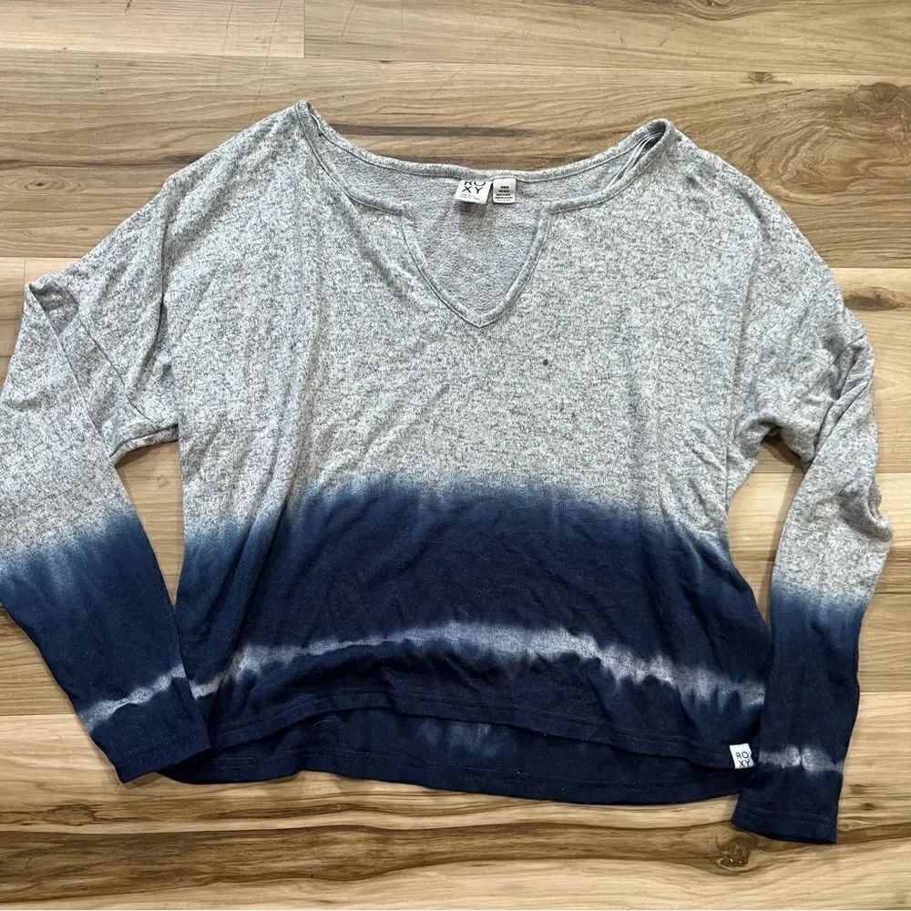 Roxy Blue and Grey Ombre Long Sleeve Shirt Women’s Medium